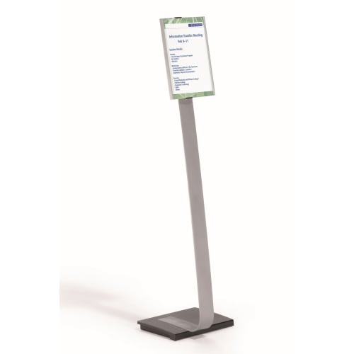 Soporte de piso duradero para letreros informativos, inserciones de 8.5" x 11", transparentes